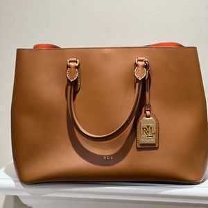 Lauren Ralph Lauren Dryden Marcy Leather Satchel/Tote